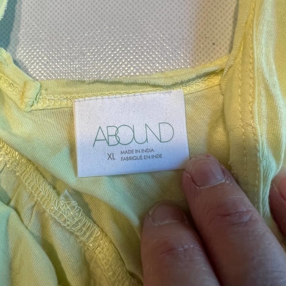 Abound Womens Yellow Tank Top Size Xtra Large Peplum Waist Crop V Neck - Picture 2 of 9